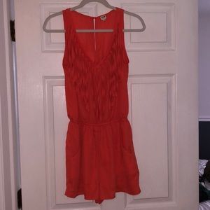 Orange Fringe Romper